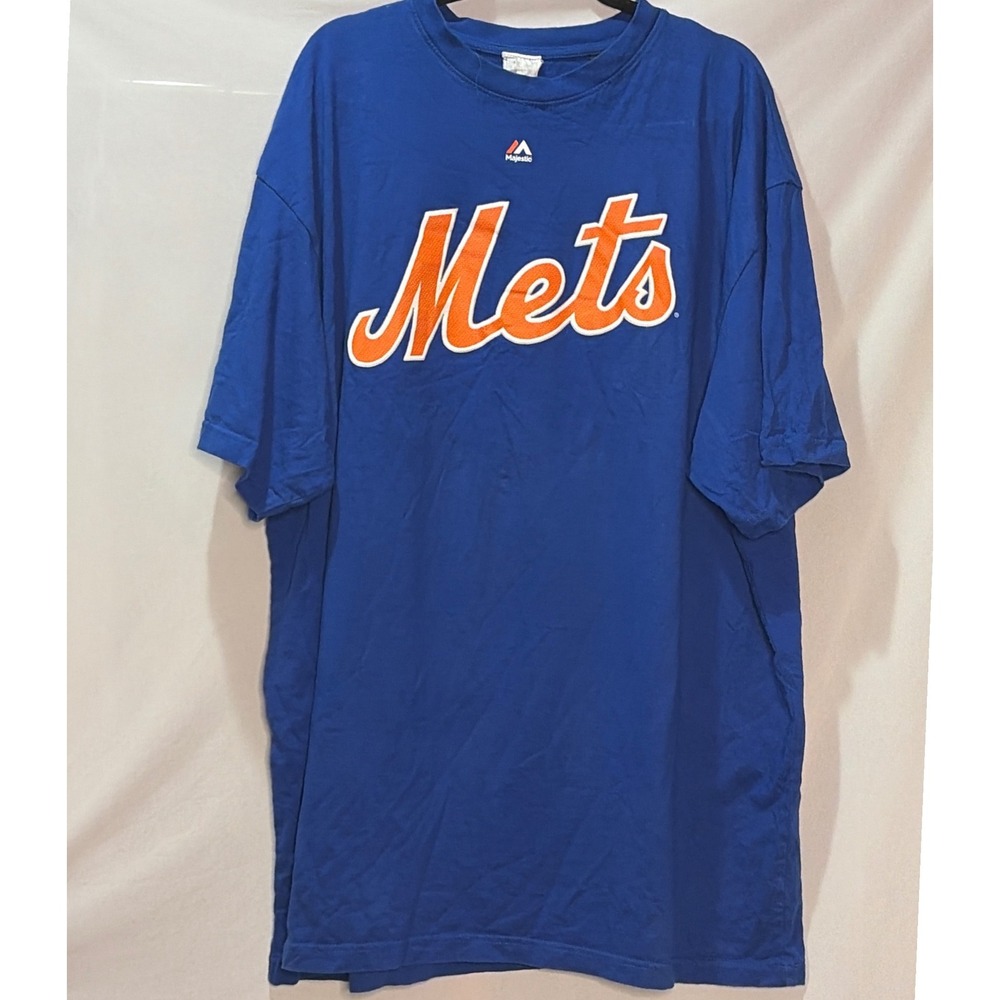 Majestic New York Mets Jacob deGrom 48 Blue T-Shirt Mens 3XL Tall MLB Baseball